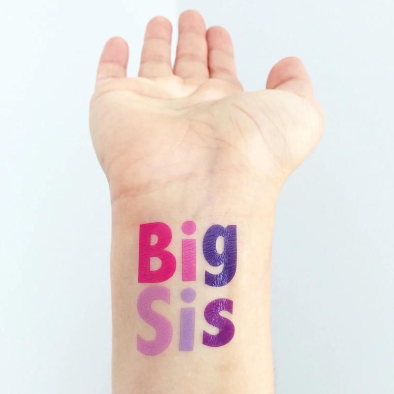 Big Sibling Temporary Tattoos Big Sis