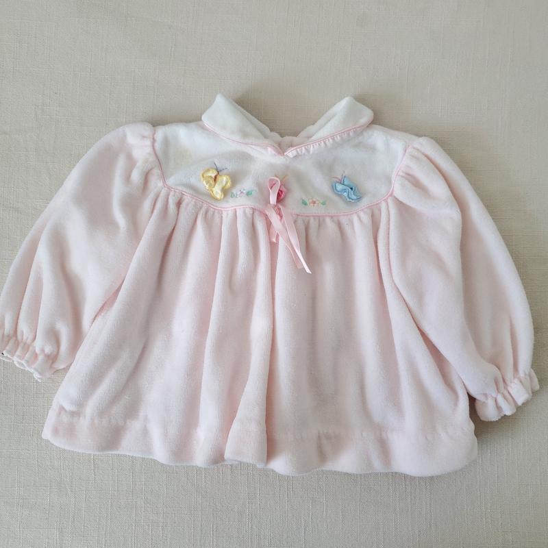 Vintage Butterfly Velour Long Sleeve 6-9 month