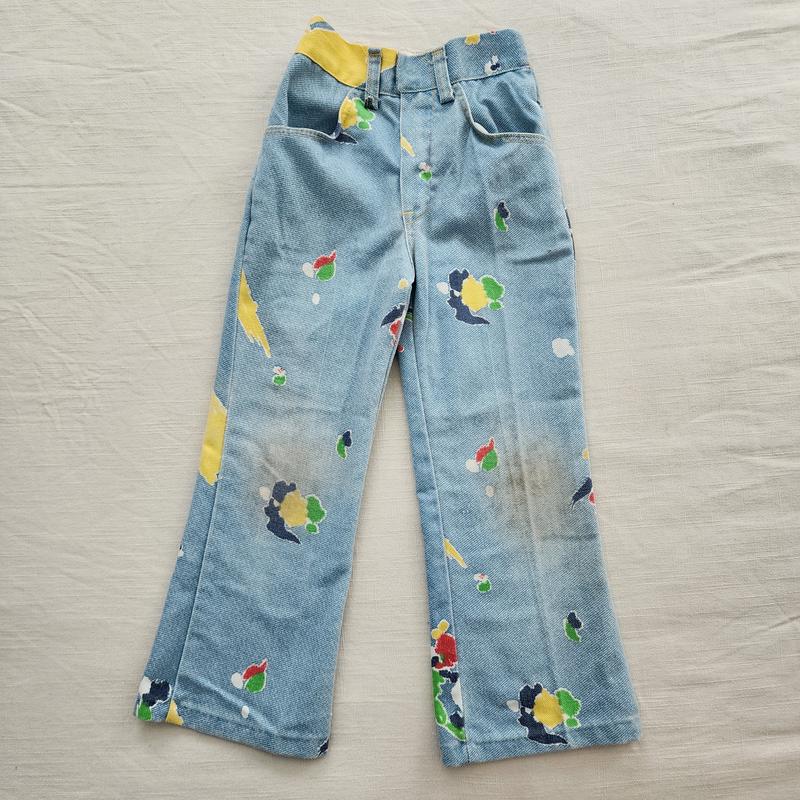 Vintage 70s Healthtex Abstract Floral Flared Pants 5t