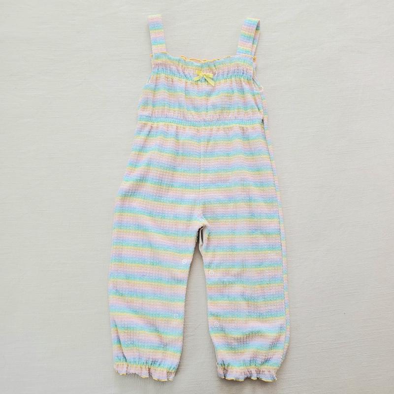 Vintage Pastel Rainbow Striped Pantsuit 24 month