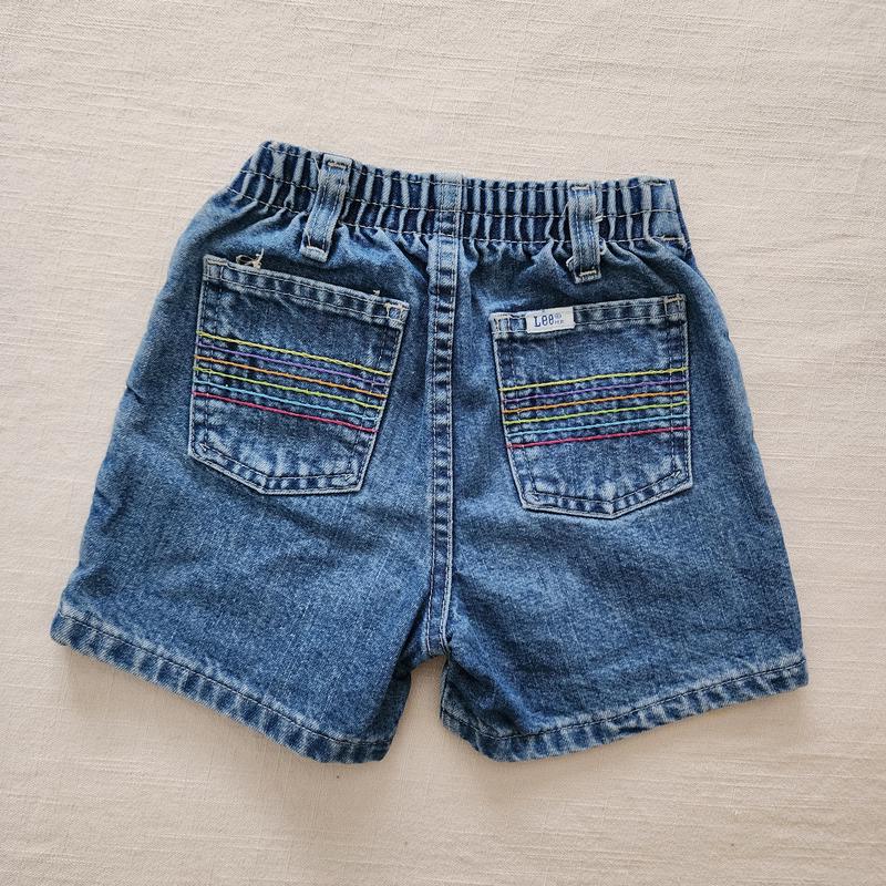 Vintage Lee Rainbow Embroidered Jean Shorts 5t